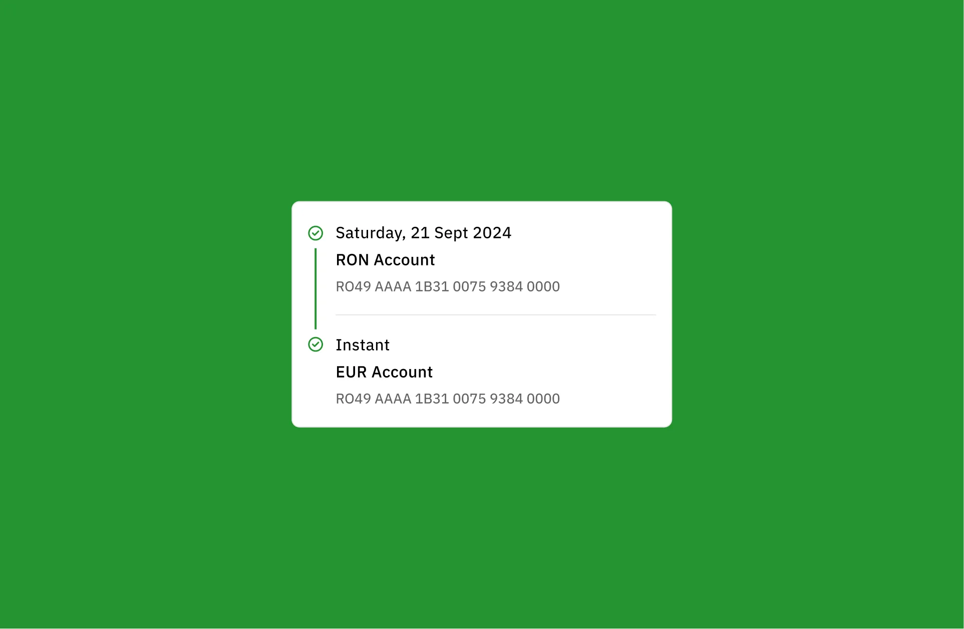 Exchange transaction summary