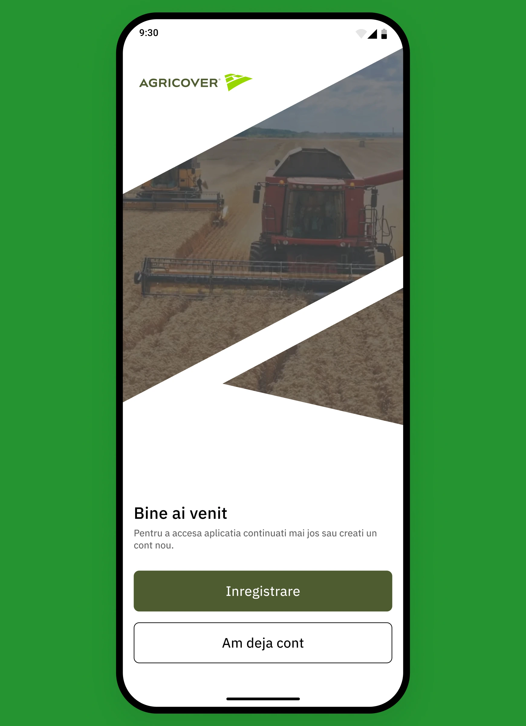 Ecran de autentificare Agricover Pay